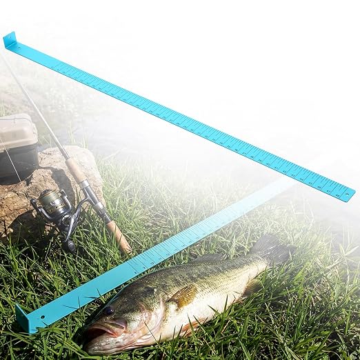 Zonon 1/8" Thick x 48" Long Fish Measuring Board Anodized Aluminum Fish Ruler Aqua Blue Corrosion Resistant Boat Measuring Tool for Fishing Competition Fresh and Salt Water