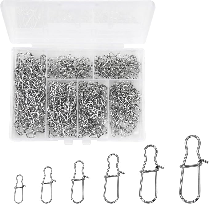 300 Pack Duo Lock Fishing Snaps Lure Snaps Saltwater Freshwater Fishing Line Weights Clips 26-220LB