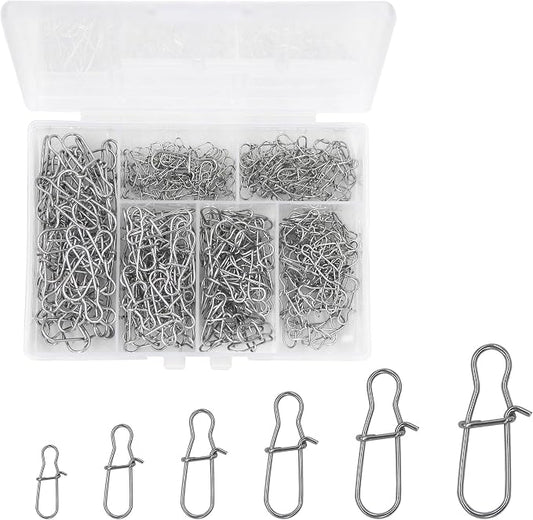 300 Pack Duo Lock Fishing Snaps Lure Snaps Saltwater Freshwater Fishing Line Weights Clips 26-220LB
