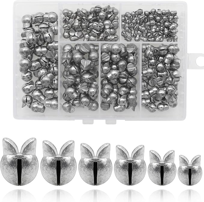 Fishing Weights Sinkers, 250/120pcs Lead Split Shot Fishing Sinkers Open Mouth Design Weights Clip Freshwater Saltwater Fishing Accessories