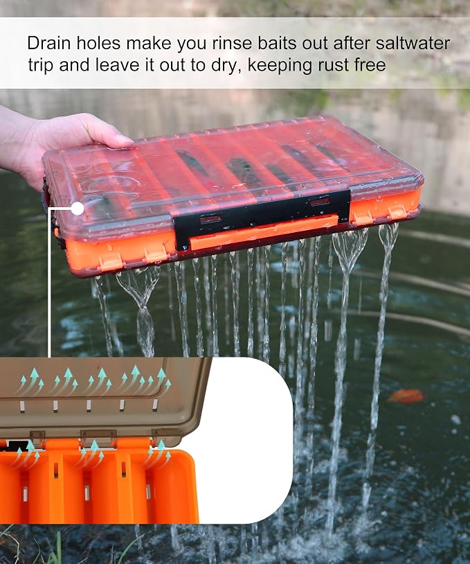 Fishing Lure Box Double Sided Tackle Box 18 Compartment Lure Box 3700 Tackle Tray Crankbait Storage Spinner Bait Tackle Box Large Bait Box
