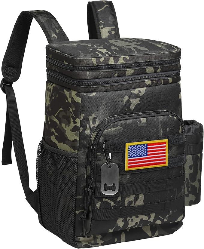 TACTICISM Tactical Cooler Backpack Insulated Leak-Proof - 24L Heavy Duty Lunch Backpack for Men Women Adults, Soft Ice Chest Backpack as Gift Work Hiking Camping Fishing Accessories