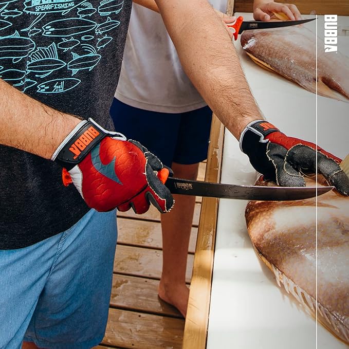 BUBBA Ultimate Fillet Gloves - Cut Resistant - Touch Screen Usability for Fishing, Angling, Boating & Outdoors