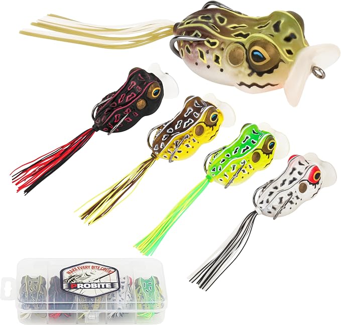 Soft Frog Lures, Topwater Swimbaits for Bass Fishing, Realistic PVC Design, Weedless Hooks, Perfect for Freshwater & Saltwater, Effective Fishing Lures for Pike & Snakehead