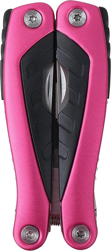 Apollo Tools 14-in-1 Steel Pocket Multitool Pliers, Dozens of Uses for Everyday Life, Repairs, Survival, Outdoors, Camping, Fishing - Pink Ribbon - Pink - DT5015P