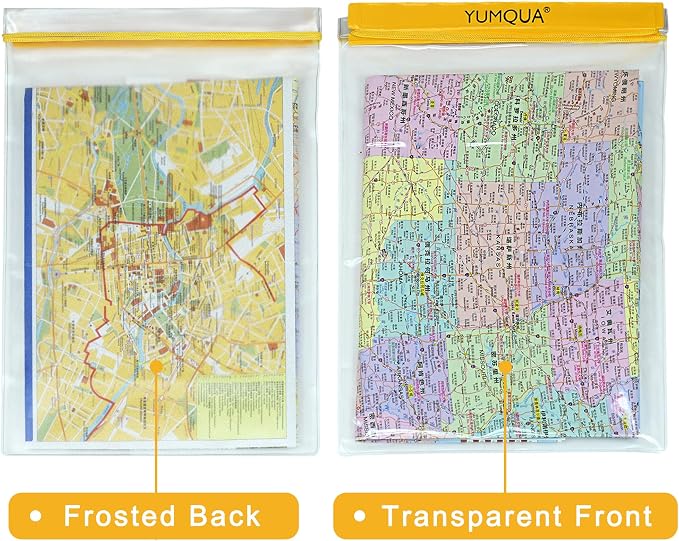 YUMQUA Waterproof Bags Large Size 3 Pack, Clear Watertight Pouch Holder for Document Map Camera Mobile Phone Car Key, fits Kayaking Boating Hiking Water Sports