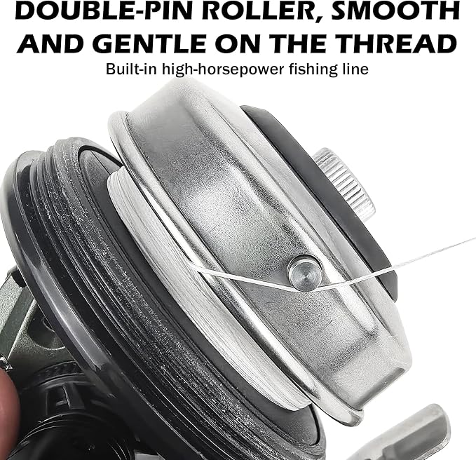 Spincast Fishing Reel, All-Metal Gears, Easy to Use Push Button Casting Design, Changeable Right/Left-Hand Retrieve