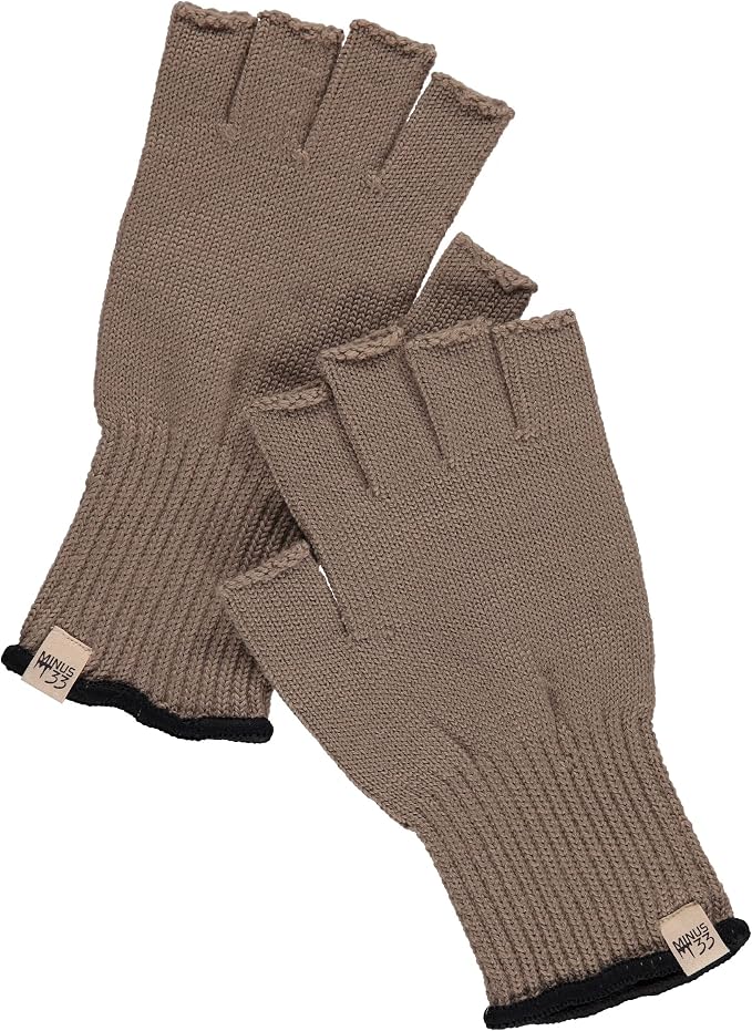 Merino Wool Fingerless Gloves - Hunting and Fishing Liner - Half Finger Warm Knitted Gloves
