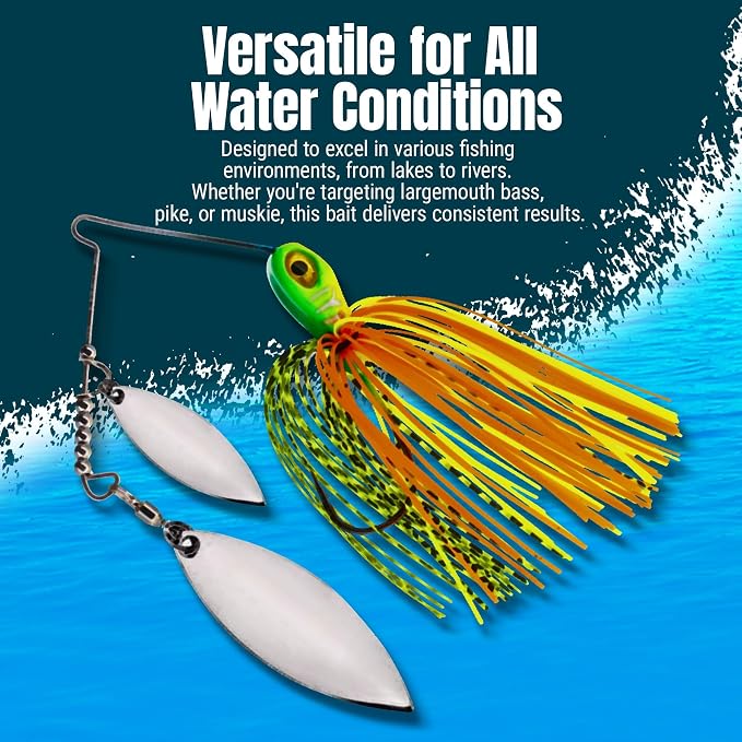 Reaction Tackle Spinner Bait Fishing Lure for Bass Fishing Also for Trout Pike Salmon Walleye (3-Pack)