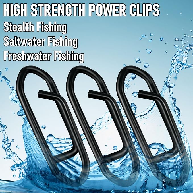 Alwonder 50-Pack Fishing Stealth Power Speed Clips, High Strength Stainless Steel Speed Clips for Fishing Lures Quick Change, Freshwater Saltwater Crankbait Popper Lures Quick Snap Connector