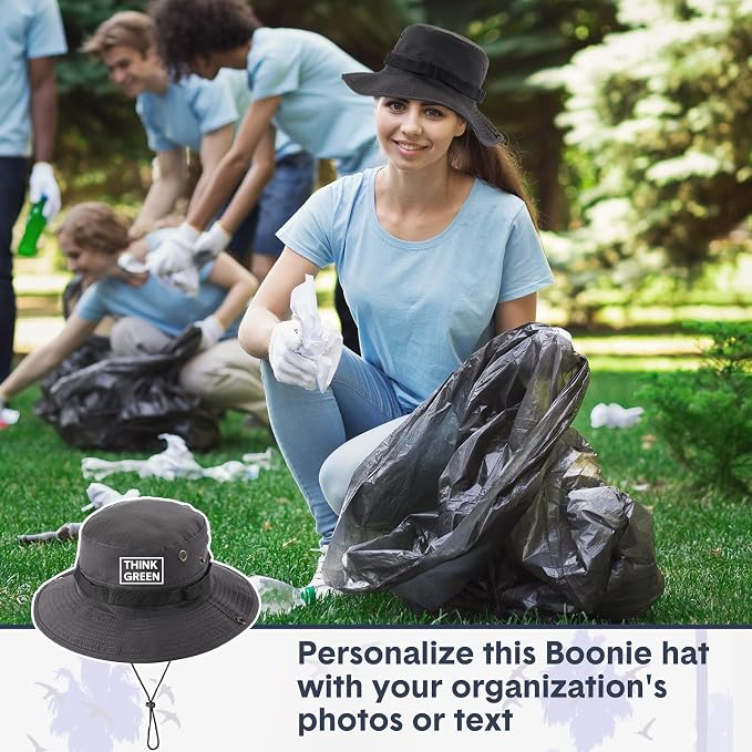 Xtinmee 10 Pcs Bucket Hat Bulk Safari Hat Wide Brim Boonie Hiking Fishing with Chin Strap for Women Men Adult Summer