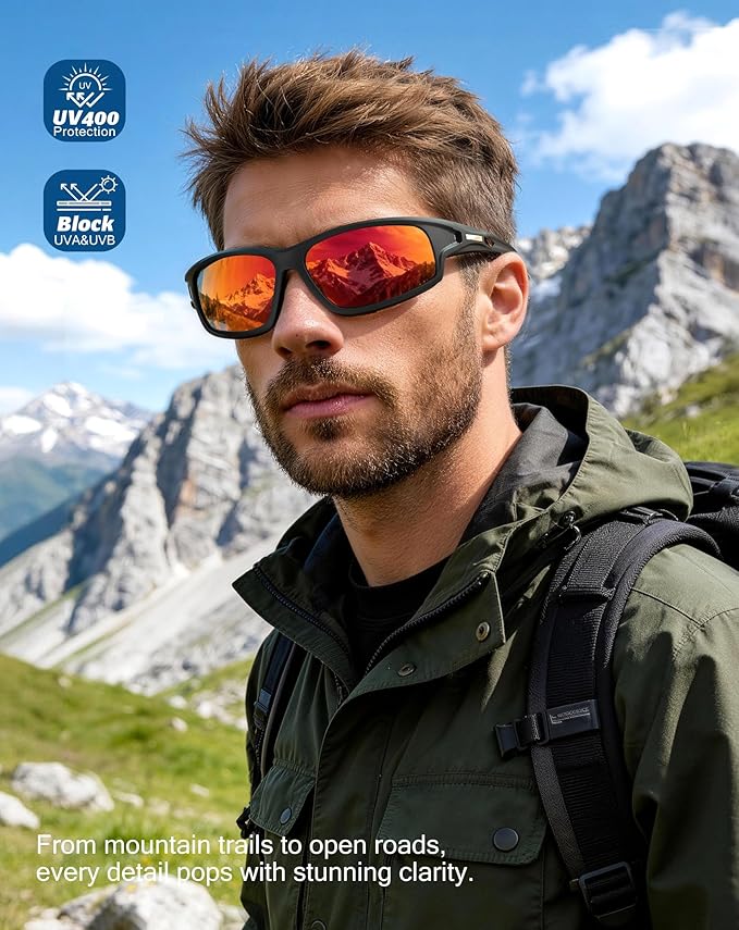 KALIYADI 4 Pack Polarized Sunglasses-Men Sports Sun-glasses: Mens Sunglasses UV Protection for Fishing Driving Cycling