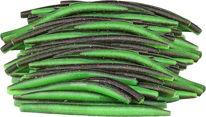 Soft Fishing Worm 100PCS, 3/4/5/6" Mega Value Pack Senko Style Soft Lures for Bass, Plastic Worm Stick Baits, Multicolor, Cost-Effective Fishing Gift