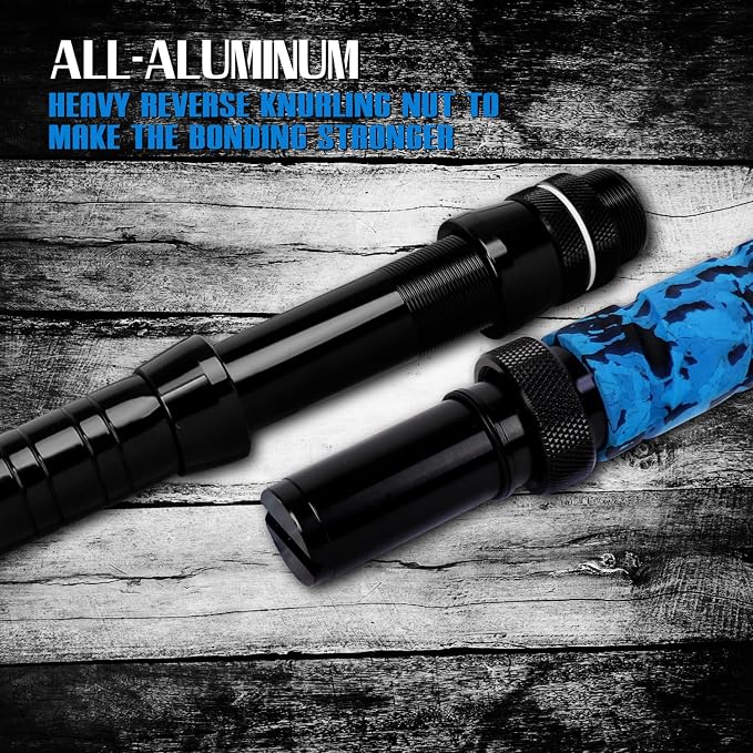 Fiblink Saltwater Fishing Rod 1Piece/2Piece Offshore Trolling Rod Big Game Deep Sea Rod Conventional Boat Blue Camouflage Fishing Pole(5'6"/6'/7')