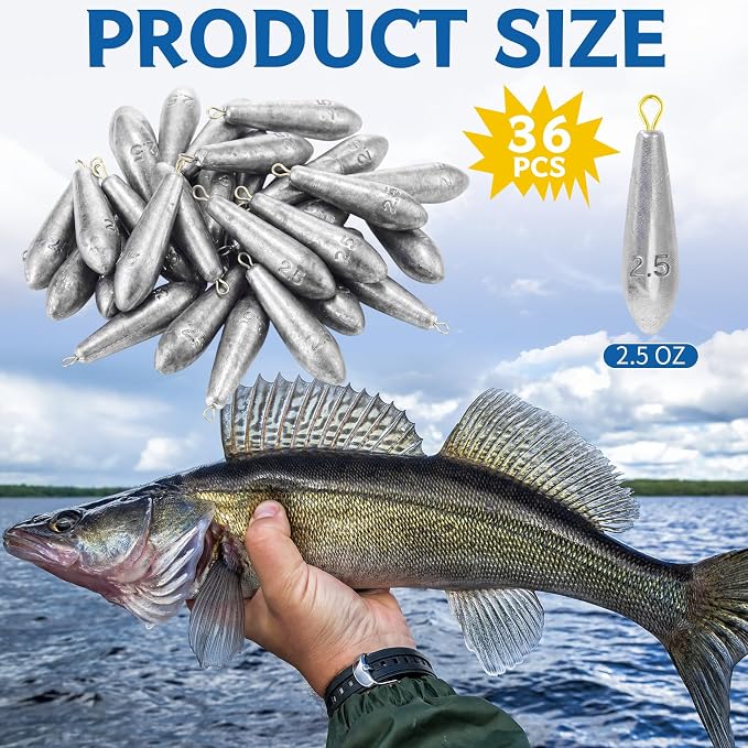 Landhoow Drop Shot Fishing Sinker Weights Kit Freshwater Catfishing Fishing Sinker Bass Casting Removable Line Saltwater Streamlined Snap Weight for Trolling Surf Tackle