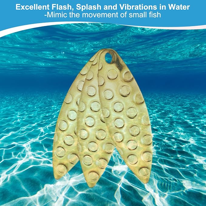 PATIKIL Fishing Lure Blades, Round Fishing Spinner Baits Willowleaf Lure Spinner Lure Making Part with Plastic Storage Box for Bait Fishing Accessories