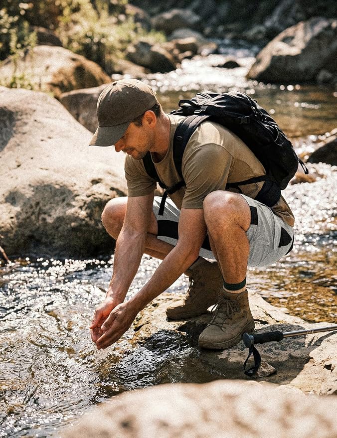 XKTTAC Men's Outdoor Quick Dry Lightweight Stretchy Shorts for Hiking, Tactical, Camping, Travel with 6 Pockets