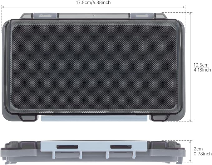 Fishing Tackle Box Slit Foam Case, Super Slim Fishing Lures Jig Box Hooks Spinners Spoons Storage Tackle Tray, (6.8 * 3.8 * 0.8inch) (Gray)