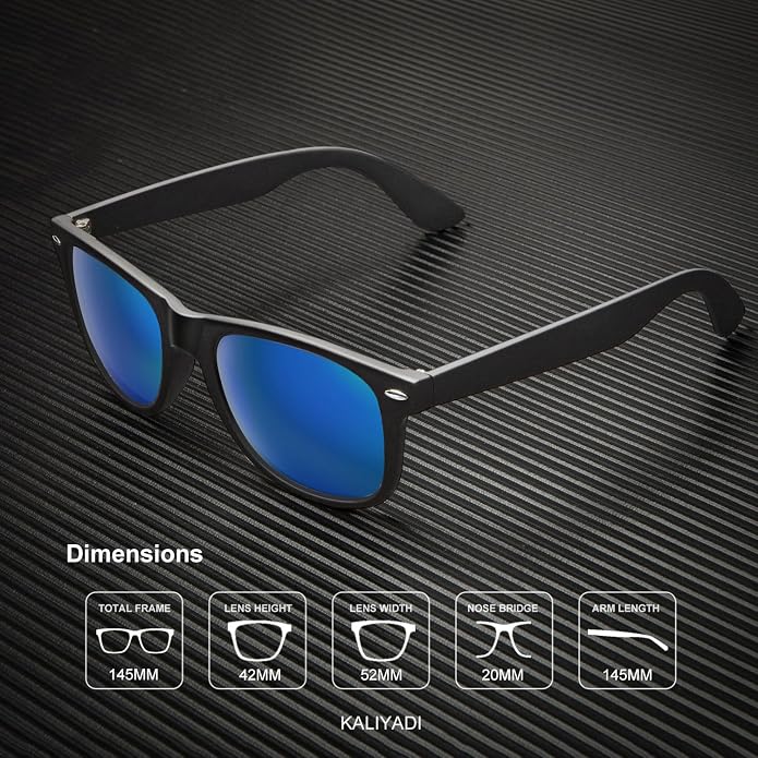 KALIYADI Polarized Sunglasses for Men and Women Matte Finish Sun glasses Color Mirror Lens UV Blocking (3 Pack)