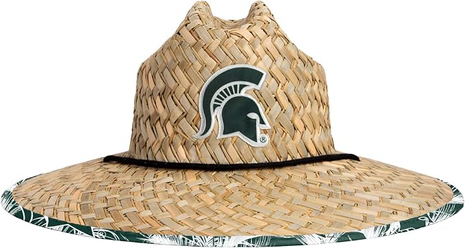 FOCO Men's NCAA College Team Logo Floral Straw Sun Hat