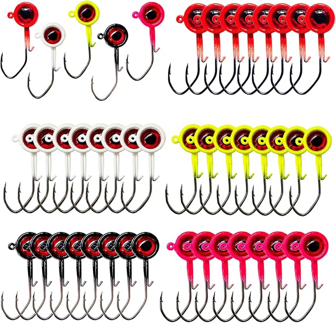 40pack Crappie Jig Heads,Crappie Jigs Fishing Jig Heads Hook Lure Fishing Jigs Heads for Bass Fishing 1/32oz 1/16oz 1/8oz