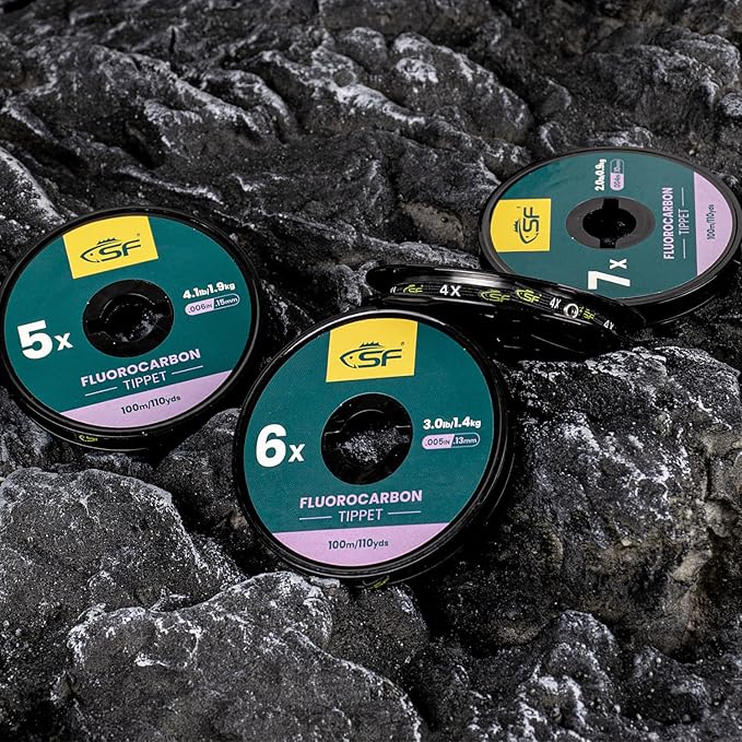 SF Clear Fluorocarbon Tippet Line Fly Fishing Tippets Leaders Trout 75M 100M 0X 1X 2X 3X 4X 5X 6X 7X