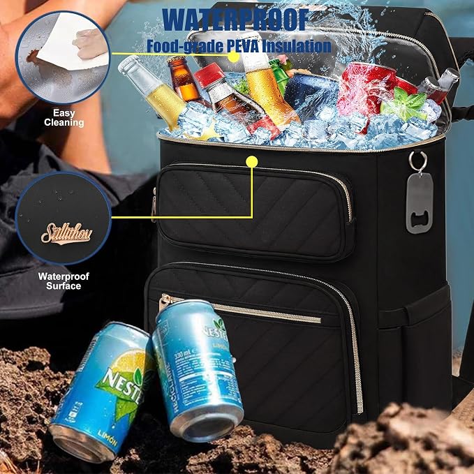 Backpack Cooler Insulated Leak Proof, Lightweight Soft Sided Cooler Backpack for Men Women, Waterproof Beach Cooler Bag Lunch Backpack for Camping Hiking Picnic Fishing Travel Outdoor