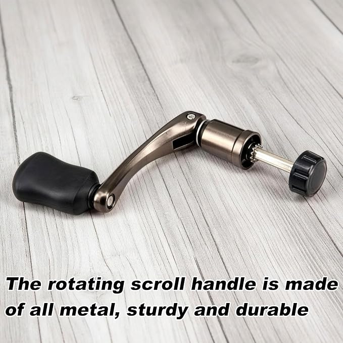 NEWHOOK Fishing Reel Handle Replacement – Metal Rotary Knob Grip for Spinning Reel, for 1000-3000 Type Foldable Design for Easy Storage