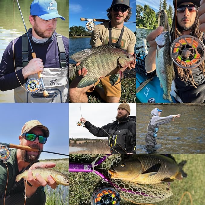 8 Fans Fly Fishing Rod and Reel Combos with 4-Sections Portable Fly Rod and CNC-machined Aluminum Alloy Fly Reel,Fly Fishing Complete Starter Package