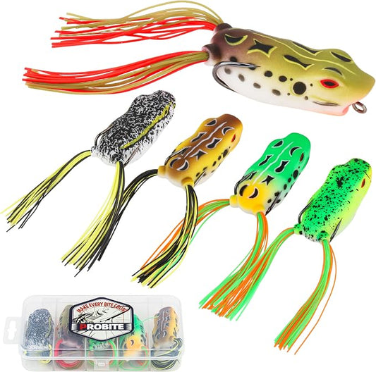 Soft Frog Lures, Topwater Swimbaits for Bass Fishing, Realistic PVC Design, Weedless Hooks, Perfect for Freshwater & Saltwater, Effective Fishing Lures for Pike & Snakehead