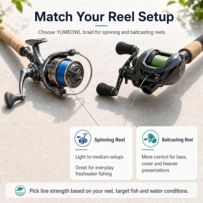 Thinner Braided Fishing Line, Ultra-Strong Abrasion Resistant Zero Stretch Braided Line, 4&8 Strand