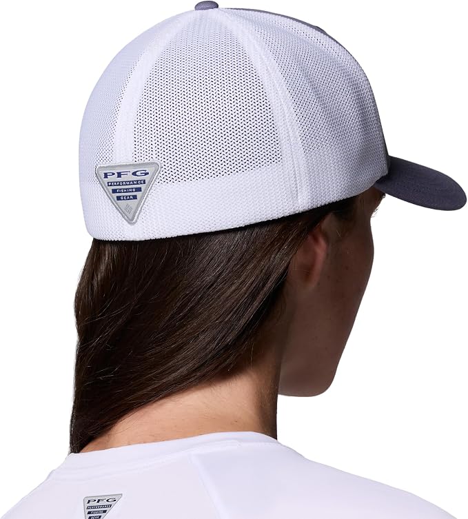 Columbia Unisex PFG Fish Flag Mesh Ball Cap, New Moon/Fish Flag, S/M