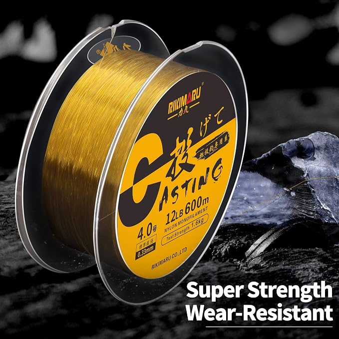 RIKIMARU Premium Monofilament Fishing Line-Strong and Abrasion Resistant Mono Line-Superior Nylon Material Fishing Line