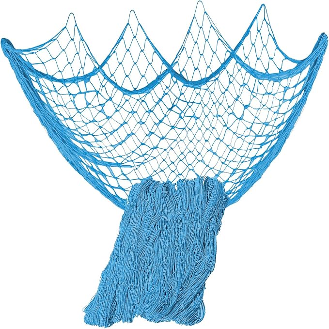 79 x 59 inch Nature Fish Net Wall Decoration with Shells, Ocean Themed Wall Hangings Fishing Net for Beach Party,Wedding,Photographing Decoration