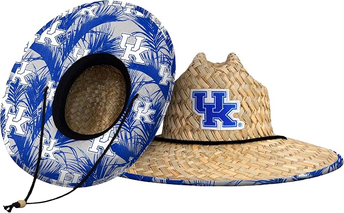FOCO Men's NCAA College Team Logo Floral Straw Sun Hat