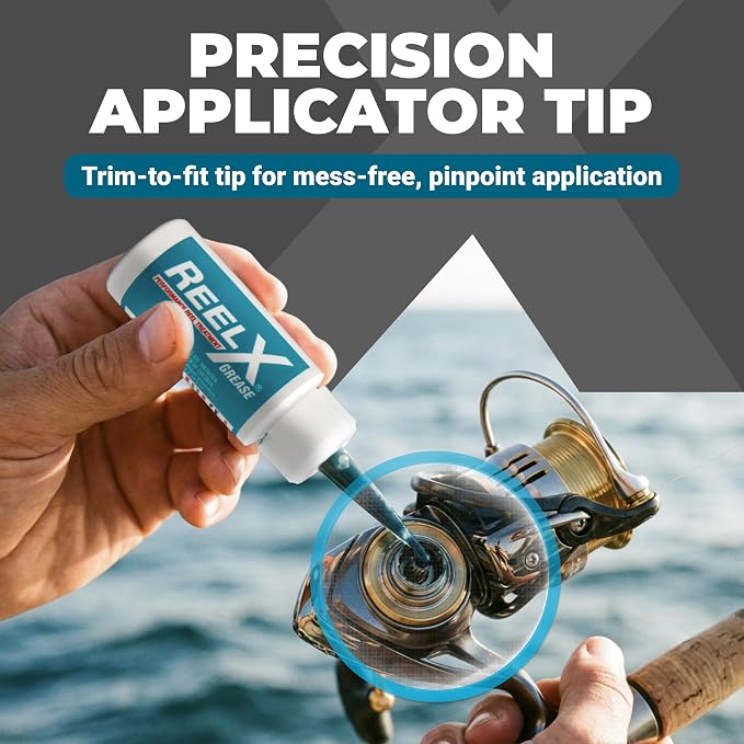 ReelX Fishing Reel Grease, Marine-Grade Anti-Rust Lubricant for Bearings, Spinning, Baitcasting, Spincast, Fly, Trolling & Electric Reels, Corrosion Prevention & Control