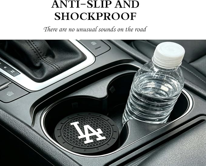 2 Pack Dodgers Car Cup Holder, Non-Slip Cup Coasters for LA Dodgers Fashion car Interior Accessories,Decorative Car Cup Mat, Diameter 2.75 Inch