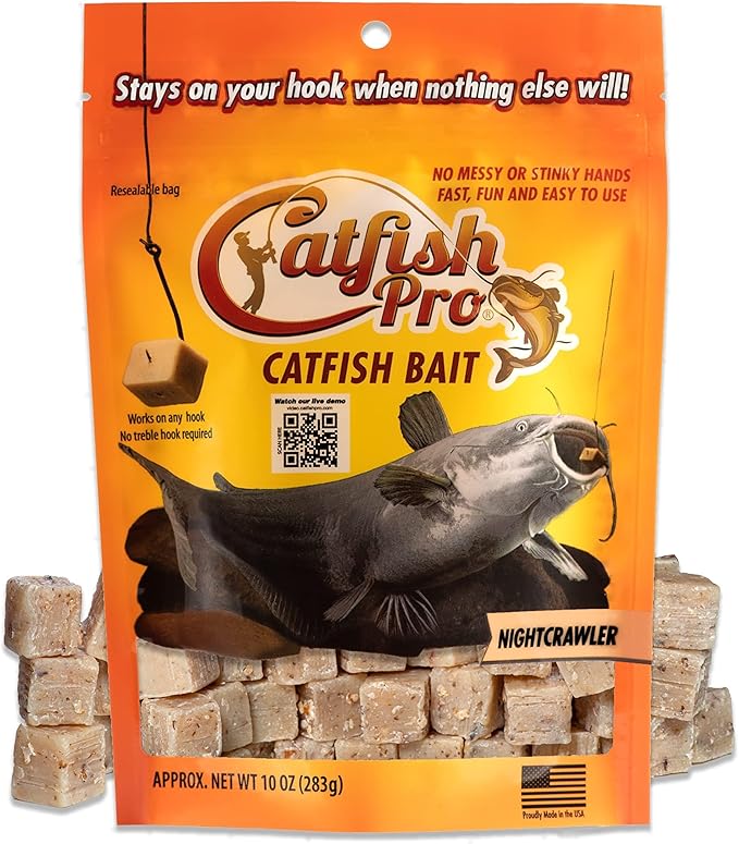 Catfish Pro Catfish Bait - 10oz Bag with 80pcs | Irresistible Scent for Catfish | Mess-Free, Stays On Your Hook When Nothing Else Will | Great for Rod, Reel, Trotline, Jugs & Yoyos Fishing