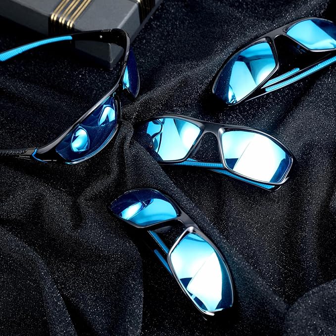 TOODOO 4 Pairs Men Polarized Sunglasses with UV Protection Driving Glasses Sports for Sport Outdoor Activities