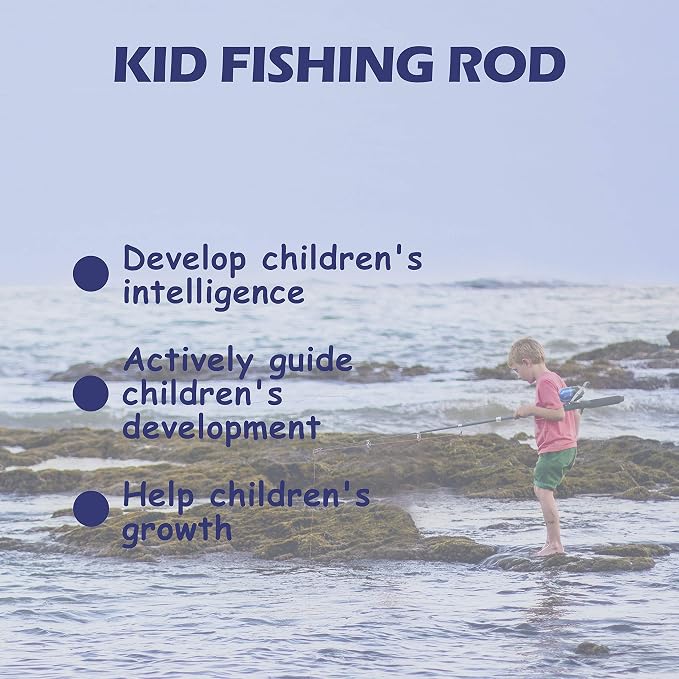 Kids Fishing Pole Spincast Youth Fishing Pole Tackle Box - with Net,Travel Bag,Rod and Reel Kit for Boys and Girls, Youth or Beginner’s