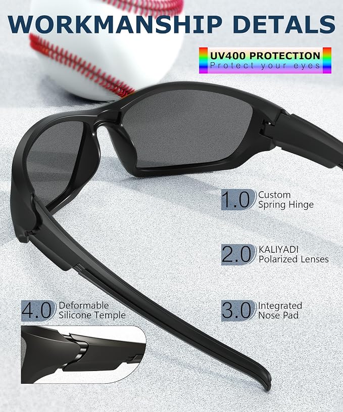 KALIYADI Polarized-Sunglasses-Men Sports Mens-Sunglasses Women: Sun Glasses with UV400 Protection for Cycling Fishing Running
