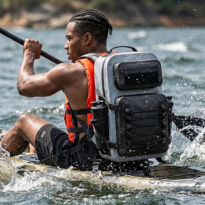 Miramrax Dry Bag Waterproof Backpack 30L Tactical Backpack for Kayaking Hiking Boating Paddle Boarding Fishing Travel Camping Beach Floating Dry Bag for Men Women (Grey)