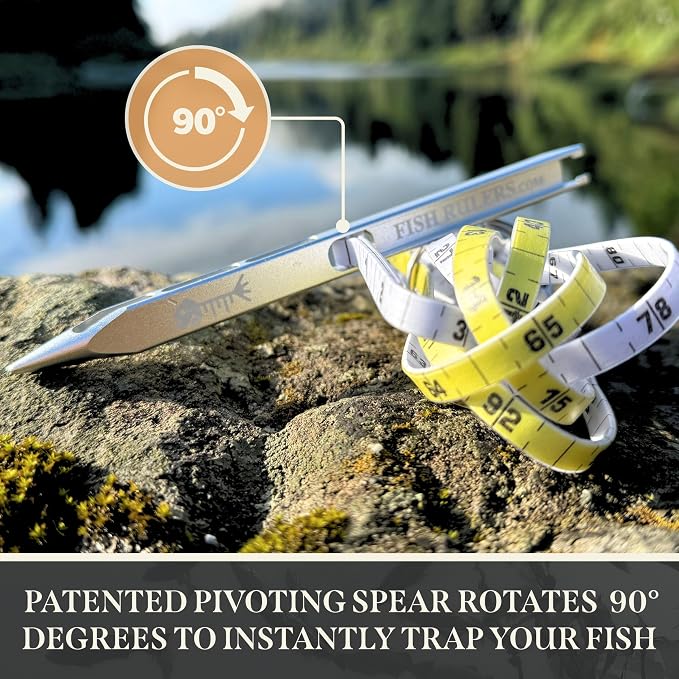 the Ultimate Measuring Fish Stringer with First-Ever Built-in Tape Measure - Trout & Crappie Measuring Device - Ideal Fishing Equipment & Gear for Kayak or Spearfishing Stringer (8ft)
