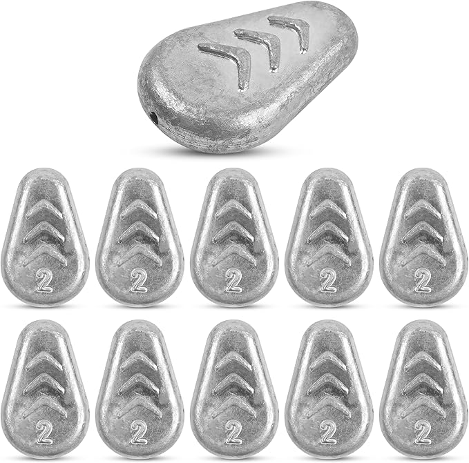 No Roll Sinker Fishing Weights, Flat Inline Catfish Sinkers Weights No Snag Slip Sinkers Saltwater Surf Fishing Weights Gear Tackle for Catfishing Rig