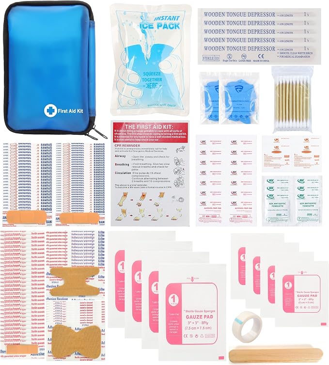 Galaxy 131 Pcs First Aid Kits for Survival Emergency Trauma Military Tactical Medical Hunting Camping Hiking Fishing IFAK EMT Bag (131 Pcs Blue First Aid Kits)