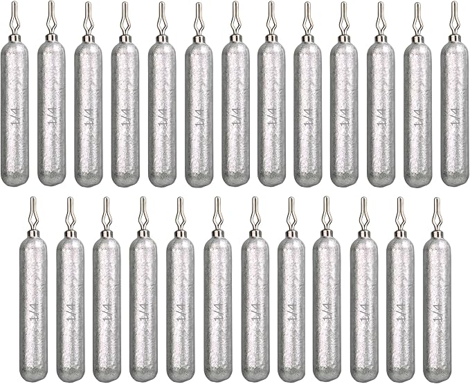 Reaction Tackle Lead Drop Shot Weights for Bass Fishing - Freshwater & Saltwater - Skinny Pencil Shaped Sinkers for Drop Shot Rig
