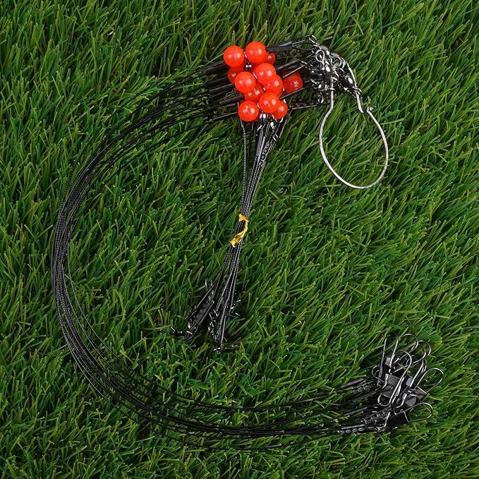 Fishing Leaders Saltwater Tackle Rig Surf Fishing Rigs with Swivel Snaps High Strength Wire Leader Bottom Rigs Fishing Gear Equipment for Lures Bait Hooks
