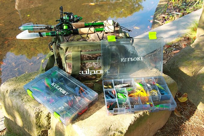 Fishing Tackle Bag with One 3600 Tackle Box for Freshwater Fishing or Saltwater Fishing Non-Slip Shoulder Strap & Suitable for 3700/3600/3500 Tackle Box