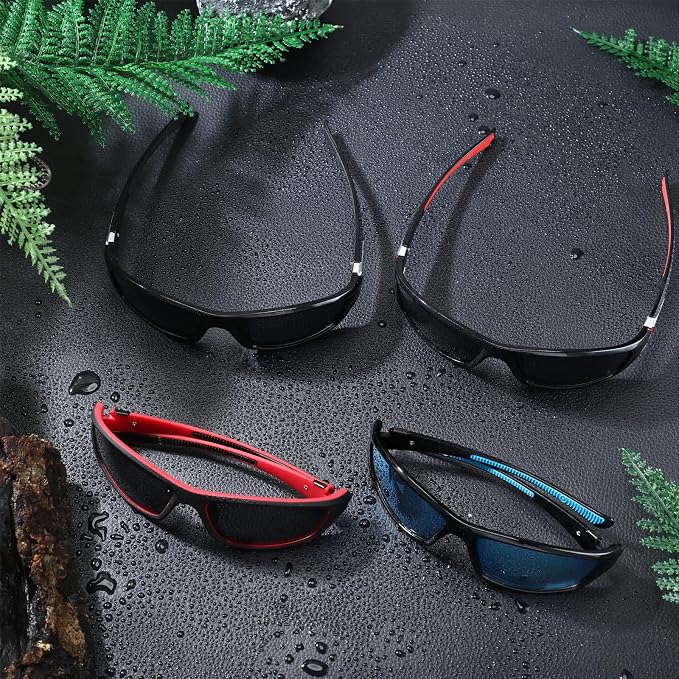 TOODOO 4 Pairs Men Polarized Sunglasses with UV Protection Driving Glasses Sports for Sport Outdoor Activities