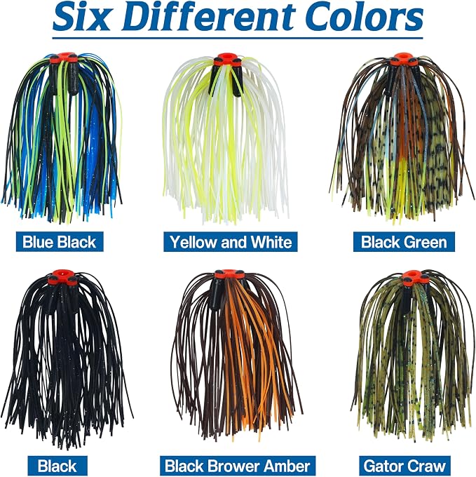 Silicone Spinnerbait Skirts Replacement Jig Skirts Kit with Tube Rattles, 12/18/24 Bundles DIY Fishing Lures Buzzbait Spoon Blade Squid Jig Fly Tying Material